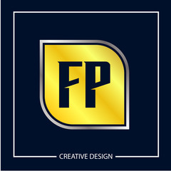 Fototapeta premium Initial Letter FP Logo Template Design Vector Illustration