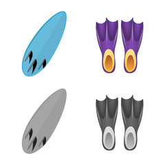 Isolated object of equipment and swimming symbol. Set of equipment and activity stock symbol for web.