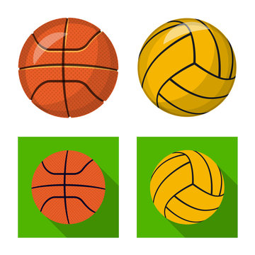 Vector design of sport and ball logo. Collection of sport and athletic stock symbol for web.
