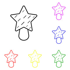 Christmas star line icon. Elements of Christmas and New Year in multi colored icons. Simple icon for websites, web design, mobile app, info graphics