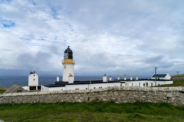 Dunnet Head, most northern point of the UK mainland with Lighthouse in background