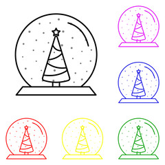 Snow globe ball new year chrismas line icon. Elements of Christmas and New Year in multi colored icons. Simple icon for websites, web design, mobile app, info graphics