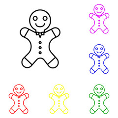 Gingerbread man line icon. Elements of Christmas and New Year in multi colored icons. Simple icon for websites, web design, mobile app, info graphics