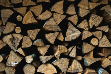 Fototapeta premium Stacked up triangle firewood