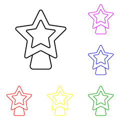 Christmas star line icon. Elements of Christmas and New Year in multi colored icons. Simple icon for websites, web design, mobile app, info graphics