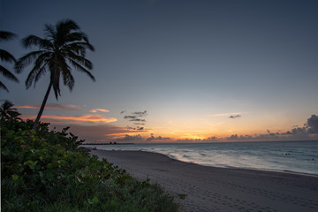 Amazing sunset on the Varadero Beach in Cuba