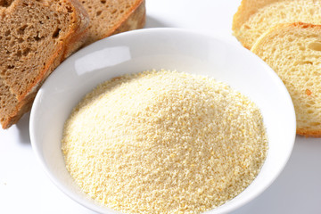 Bowl of bread crumbs
