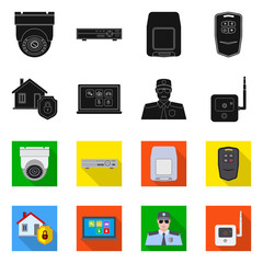 Fototapeta premium Vector design of office and house icon. Set of office and system vector icon for stock.