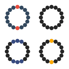 beaded bracelet  flat icon on isolated white transparent background.	