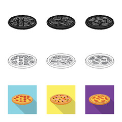 Vector illustration of pizza and food symbol. Set of pizza and italy stock symbol for web.