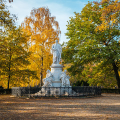 Statue of famous poet Johann Wolfgang von Goethe in a park near Brandenburg gate.  Berlin