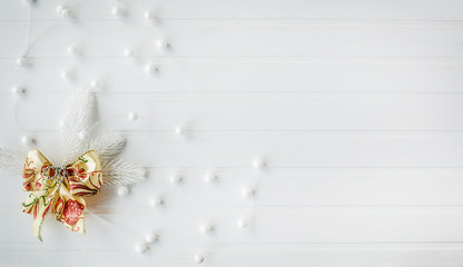 Merry Christmas and Happy New Year decorations on a white background