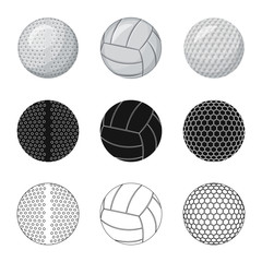 Isolated object of sport and ball icon. Collection of sport and athletic vector icon for stock.