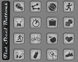 Set of icons on fitness.