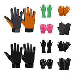 Isolated object of glove and winter icon. Set of glove and equipment vector icon for stock.