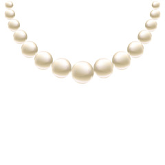 Shiny white Pearl Necklace. Pearls for Wedding, festive women decor