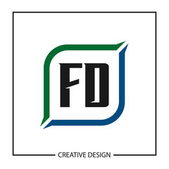 Initial Letter FD Logo Template Design Vector Illustration