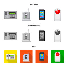 Vector illustration of office and house icon. Set of office and system vector icon for stock.