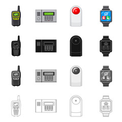 Isolated object of office and house logo. Set of office and system vector icon for stock.