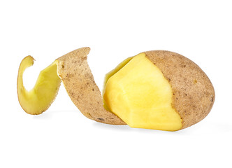 Potatoes with peel isolated on white background
