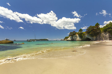 Landscape Scenery of Cathedral Cove Beach, Coromandel Peninsula - New Zealand