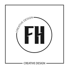 Initial Letter FH Logo Template Design Vector Illustration