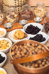 Healthy dried fruits and walnuts fruits