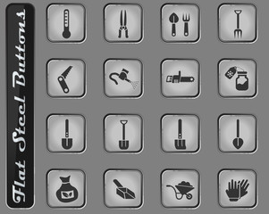 garden tools icon set
