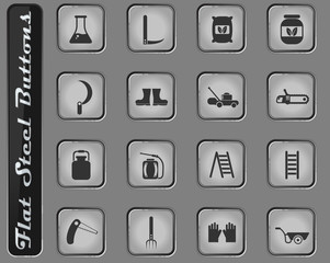 garden tools icon set