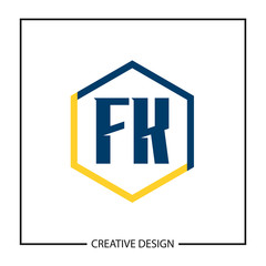 Initial Letter FK Logo Template Design Vector Illustration
