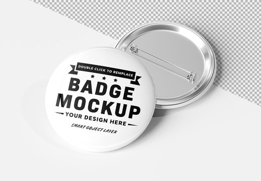 Isolated Circular Pin Badge Mockup