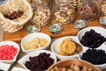 Healthy dried fruits and walnuts fruits 