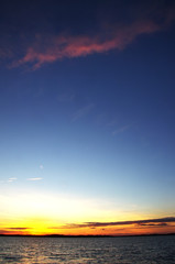 sunset on the alqueva lake, south of Portugal