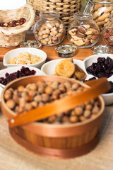 Healthy dried fruits and walnuts fruits