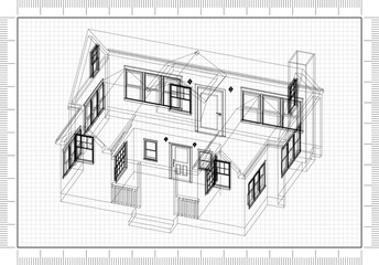 House Design Architect Blueprint 