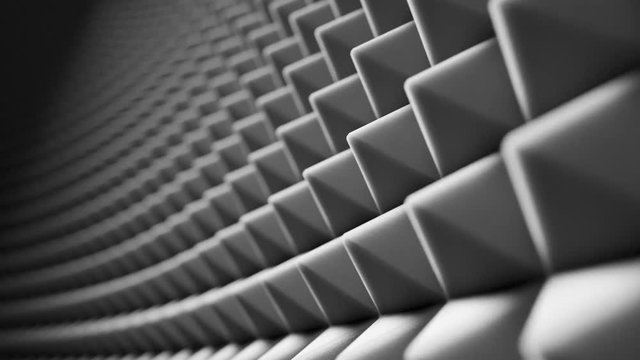 Dark grey noise barrier in infinite, endless pattern. Looping animation. 4KHD