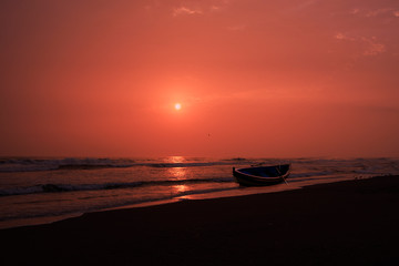 atardecer en la playa