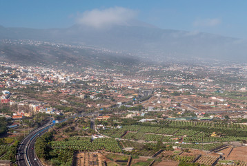 View of the Teide from the valley of La Orotava