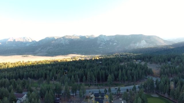 Aerial Shot Around Residential Area In Mammoth Lakes, California