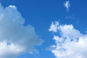Clear deep blue sky with clouds pairs