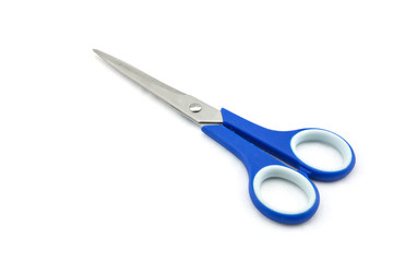 blue scissors on a white background