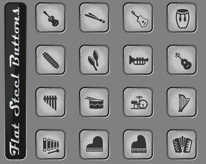 musical instruments icon set