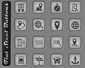 navigation ransport map icon set