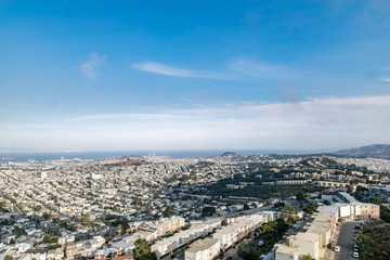 Fototapeta na wymiar San Francisco twin peaks view