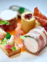 Rabbit in bacon
