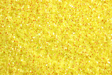 Glitter dust yellow decorative close up