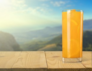 Orange juice and slices of orange on background © BillionPhotos.com