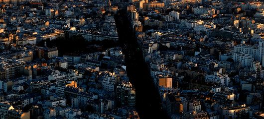 Sunset over Paris from Tower Montparnasse