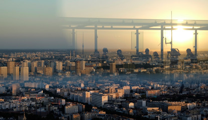 Sunset over Paris from Tower Montparnasse