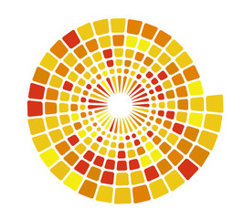 Color hypnotic spiral tiles. Swirl simple poster.